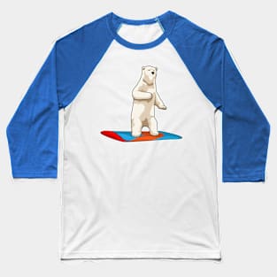 Polar bear as Snowboarder with Snowboard Baseball T-Shirt